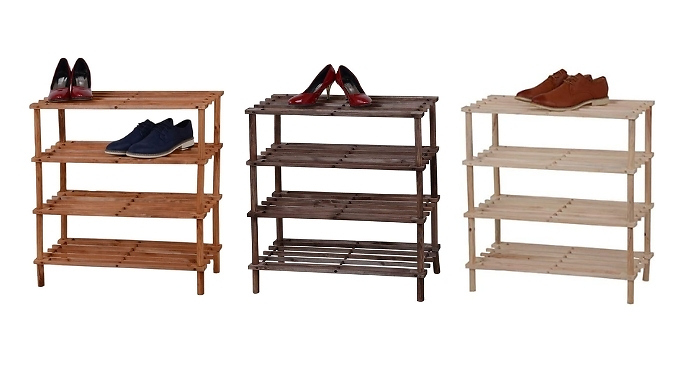 Storage Wooden Shoe Rack - 3 Sizes, 3 Colours