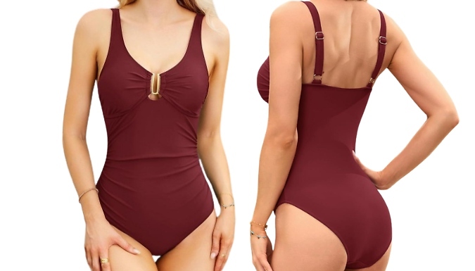 Women's One-Piece Swimsuit with Tummy Control - 5 Designs, 5 Sizes!