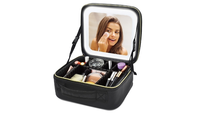 Makeup Vanity Travel Case with LED Mirror