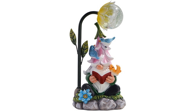 Solar Powered Educated Gnome Garden Light