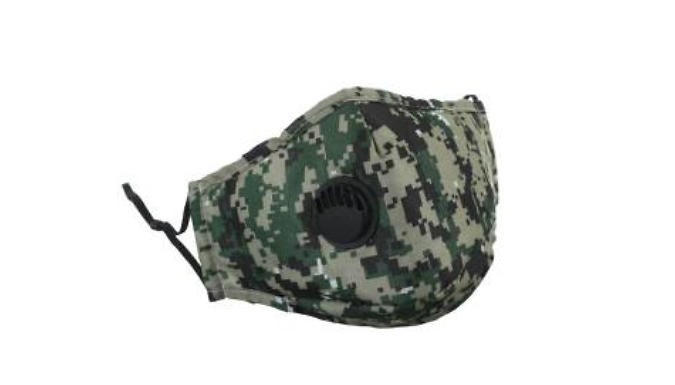Camouflage Face Cover With Pair of Activated Carbon Filters