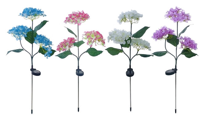 Solar Powered Hydrangea Flower Stake Light - 4 Colours