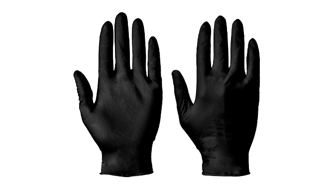 100-Pack of Supertouch Nitrile Black Gloves - 3 Sizes