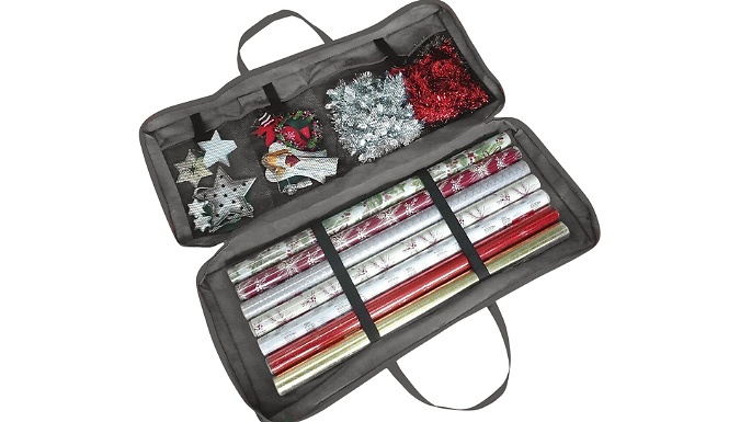 Grey Christmas Wrapping Paper Storage Bag