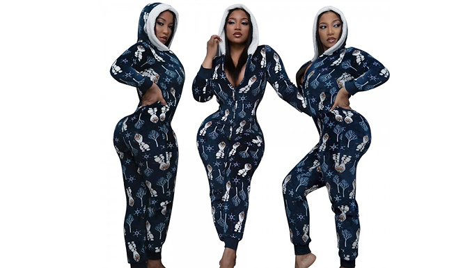 Christmas Bodycon Hooded Onesie - 5 Sizes & 7 Colours from Go Groopie IE