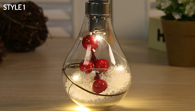 1 or 6 Transparent Bulb Ornament Xmas Tree Decorations - 6 Styles