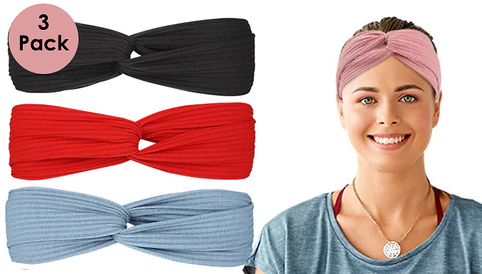 Dowen Industry 3-Pack of Summer Knitted Headbands - 8 Colours