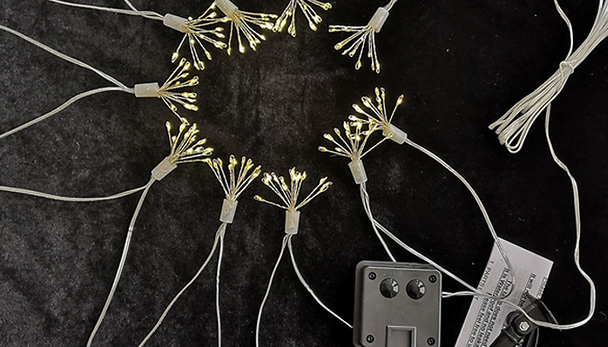 USB, Solar or Battery-Powered LED Dandelion String Christmas Lights - 50, 100, 150 or 200 LEDs