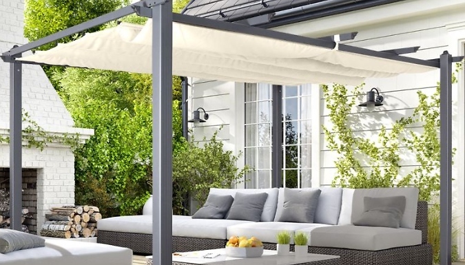 Acorn Aluminium 4m Rectangular Pergola Gazebo - 2 Colours