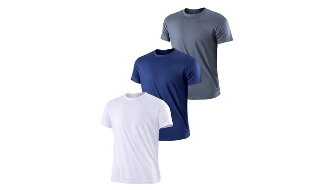 3-Pack of Men's Quick-Drying Sports T-Shirts - 9 Colours, 5 Sizes!