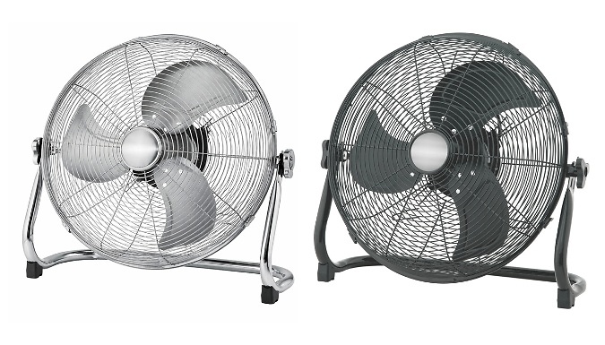 18" Industrial Metal Floor Fan - 2 Colours!