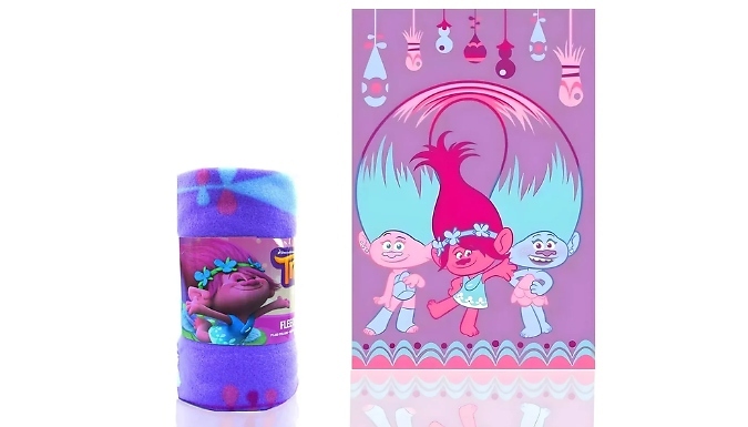 Kids Trolls Glow Fleece Throw Blanket