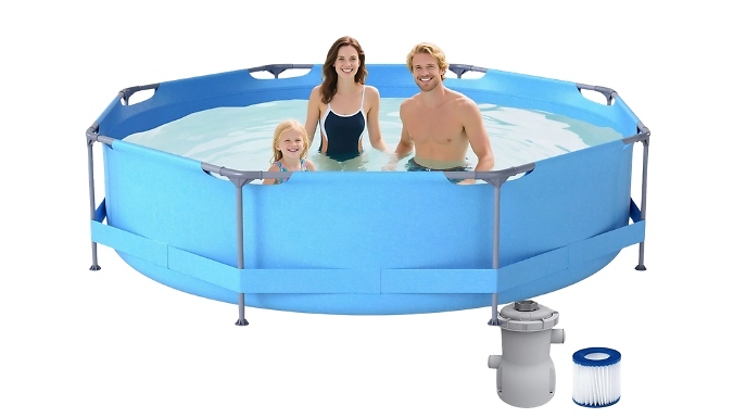 10 or 12FT Outdoor Framed Pool Set with Filter Pump - & Repair Kit!