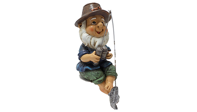 Mini Fishing Garden Gnome Decoration