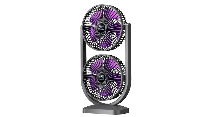 Double-Head Circulation Desktop Fan - 2 Colours