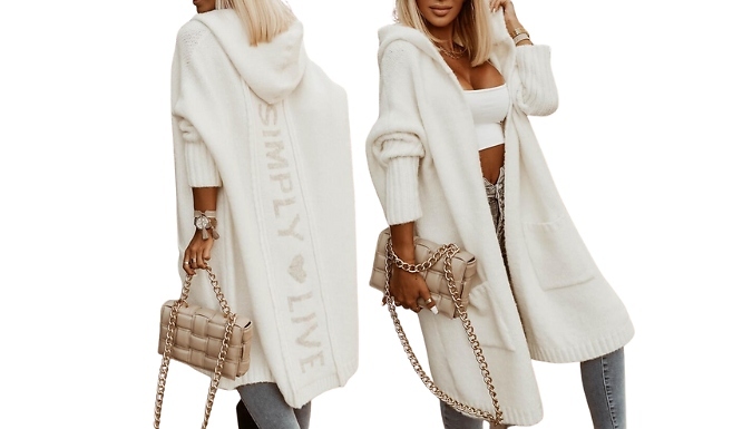 Oversized Long Hooded Cardigan - 5 Sizes!