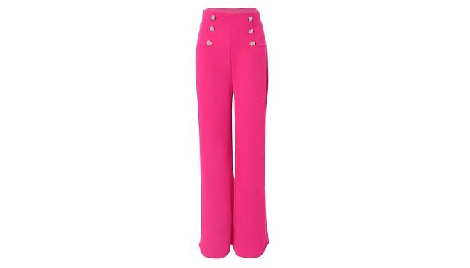 High Waisted Button Detail Trousers - 3 Colours and 4 Sizes from Go Groopie IE