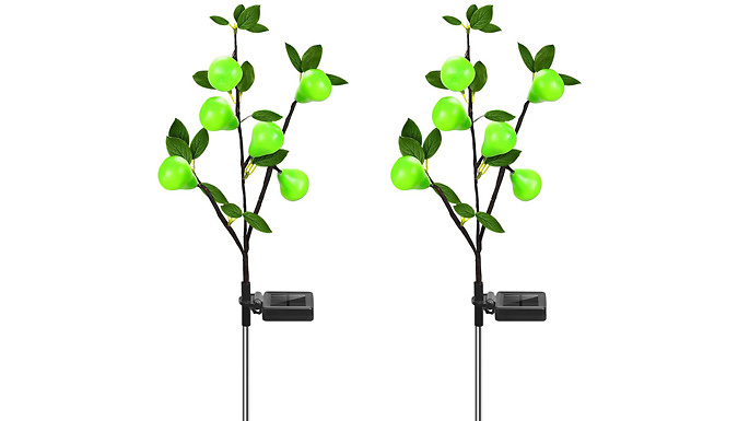 2 Solar Pear Tree LED Garden Lights