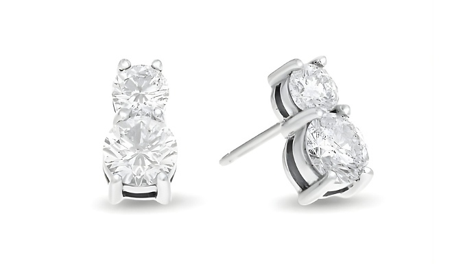 18k Vermeil Moissanite Duo Earrings