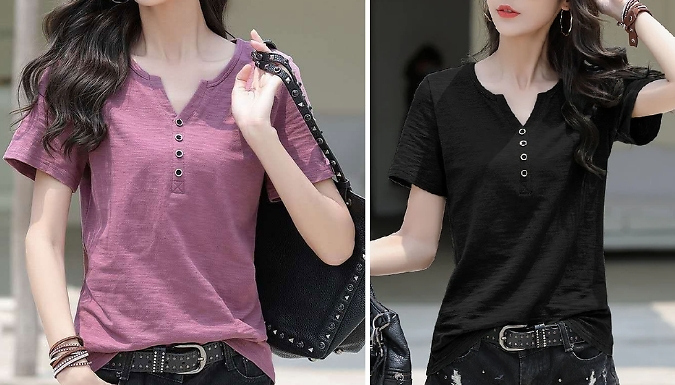 Women's Loose Short-Sleeved T-Shirt - 4 Colours, 6 Sizes!