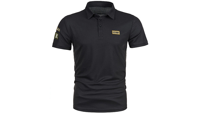 Short Sleeve US. Army-Style Casual Polo Shirt - 3 Colours & 4 Sizes