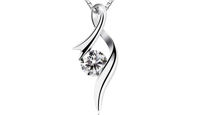 Half-Twist Swirl Round Cut Created Diamond Pendant Necklace