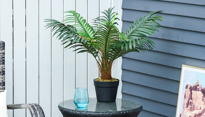 Outsunny Artificial Potted Palm Tree Plant