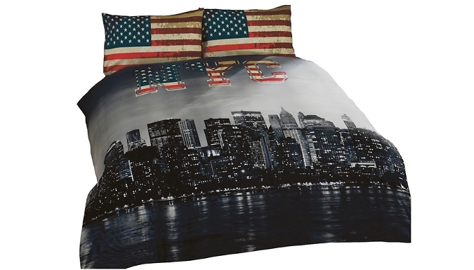 NYC Reversible Design Duvet Set - 3 Sizes