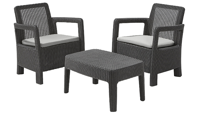 3-Piece Allibert Tarifa Bistro Weave Table & Chair Set