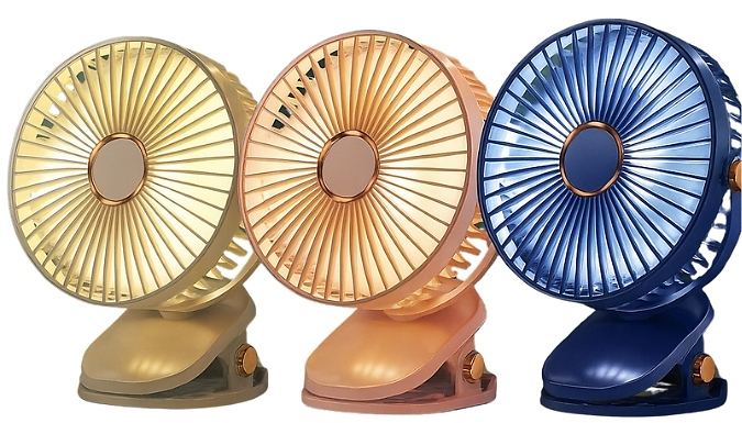 Portable 360-Rotating Clip-On Fan - 3 Colours