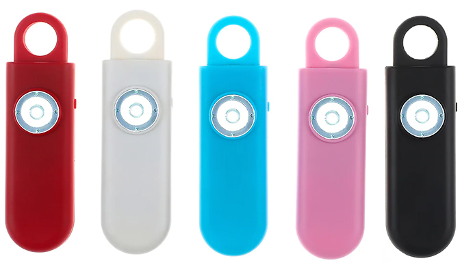 Personal Alarm Keychain with Flashing Light - 5 Colours