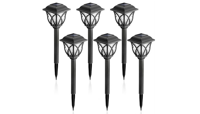 2 or 6-Pack of Garden Solar LED Pathway Lamps - 3 Colours