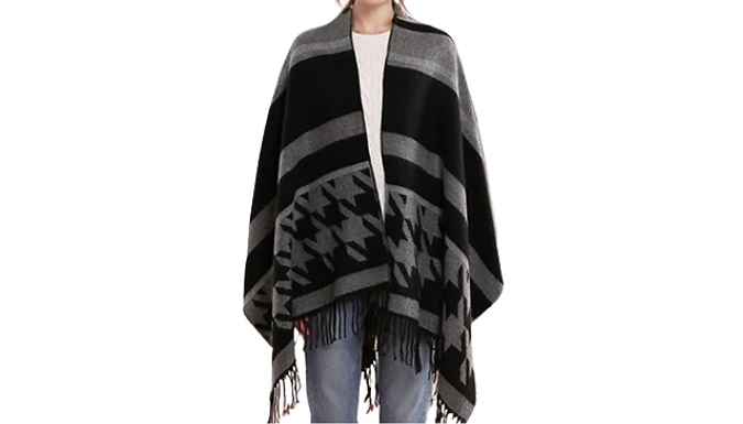 Houndstooth Tassel Shawl