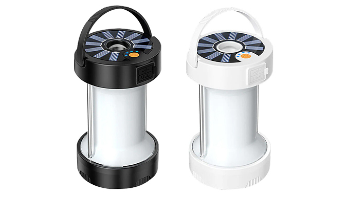 USB Rechargeable & Solar-Powered Camping Lantern - 2 Colours