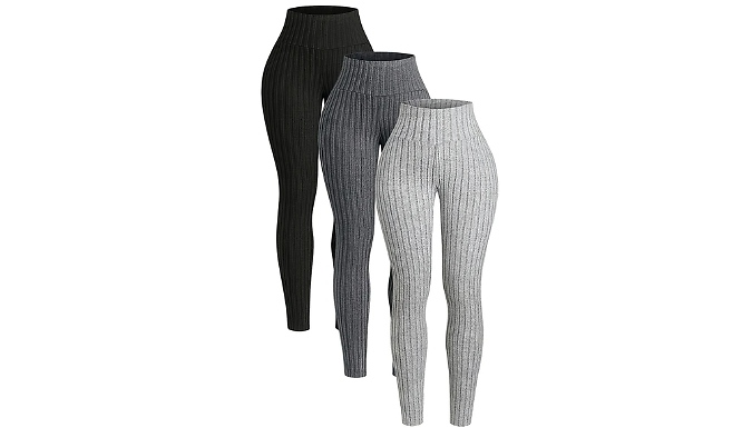 3-Pack of Ladies Seamless Tummy Control Yoga Pants - 4 Sizes!