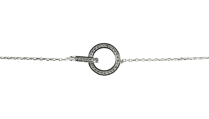 Interlinked Created Diamond Adjustable Bracelet Deal Price £24.99