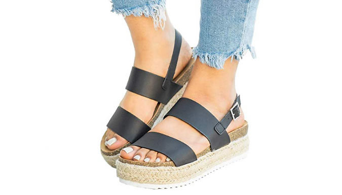 PU Leather Platform Sandals - 2 Colours PU Leather Platform Sandals - 2 Colours