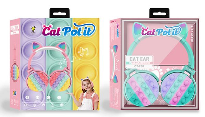 Pop It Bubble Wireless Cat Ears Headphones - 2 Colours