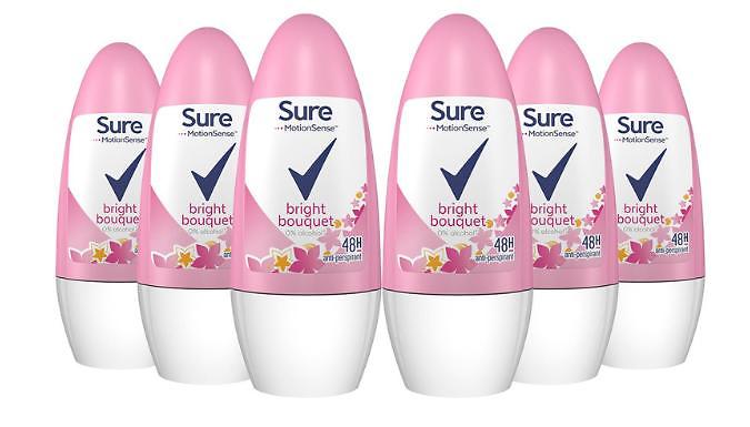 6-Pack Sure 50ml Antiperspirant Roll On - 3 Scents