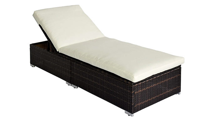 Rattan Sun Lounger With Cushion