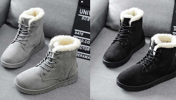Faux Fur Winter Boots - 3 Colours & 3 Sizes