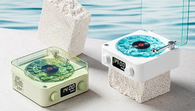LED Record Player Shaped Mini Bluetooth Speaker - 7 Colours!