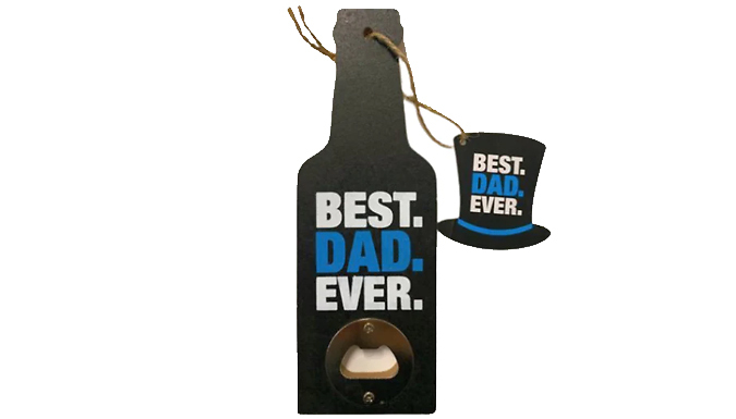 'Best Dad Ever' Large Wooden Bottle Opener