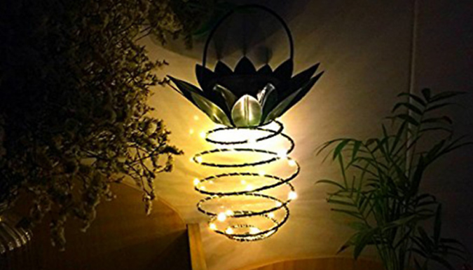 LED Solar-Powered Pineapple Lantern