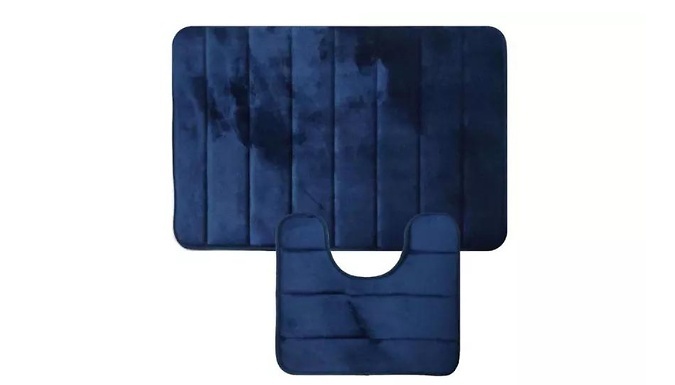 2-Piece Memory Foam Bath Mats - 3 Colours & 2 Styles