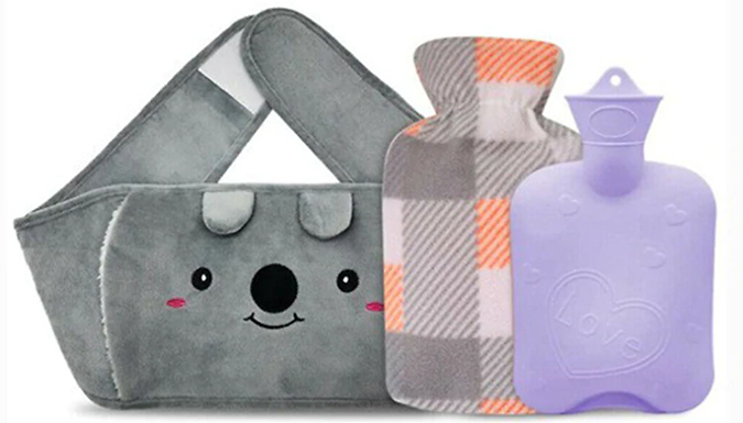 Hot Water Bottle With Animal Cover - 4 Colours