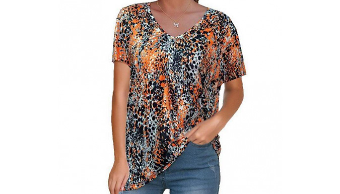 Leopard Print Short Sleeve T-Shirt - 6 Colours & 6 Sizes