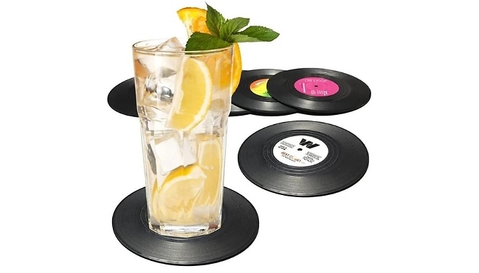 6-Pack Retro Vinyl Record Coasters