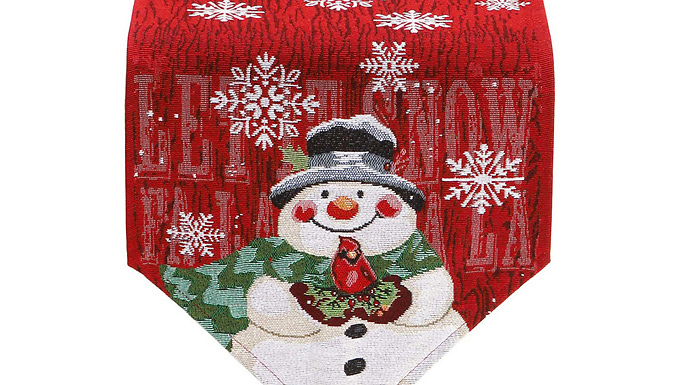 Christmas Embroidered Snowman Table Runner Set - 3 Options