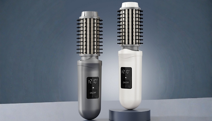 Wireless 2-in-1 Curling & Straightening Brush - 2 Colours!